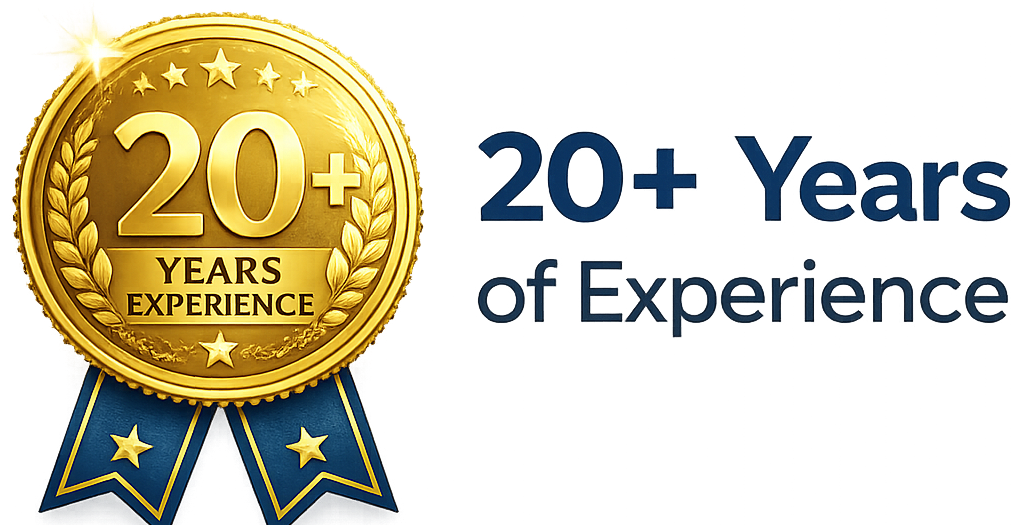 20 years of experience-XMS-AI-driven digital marketing strategy graphic with analytics and automation tools