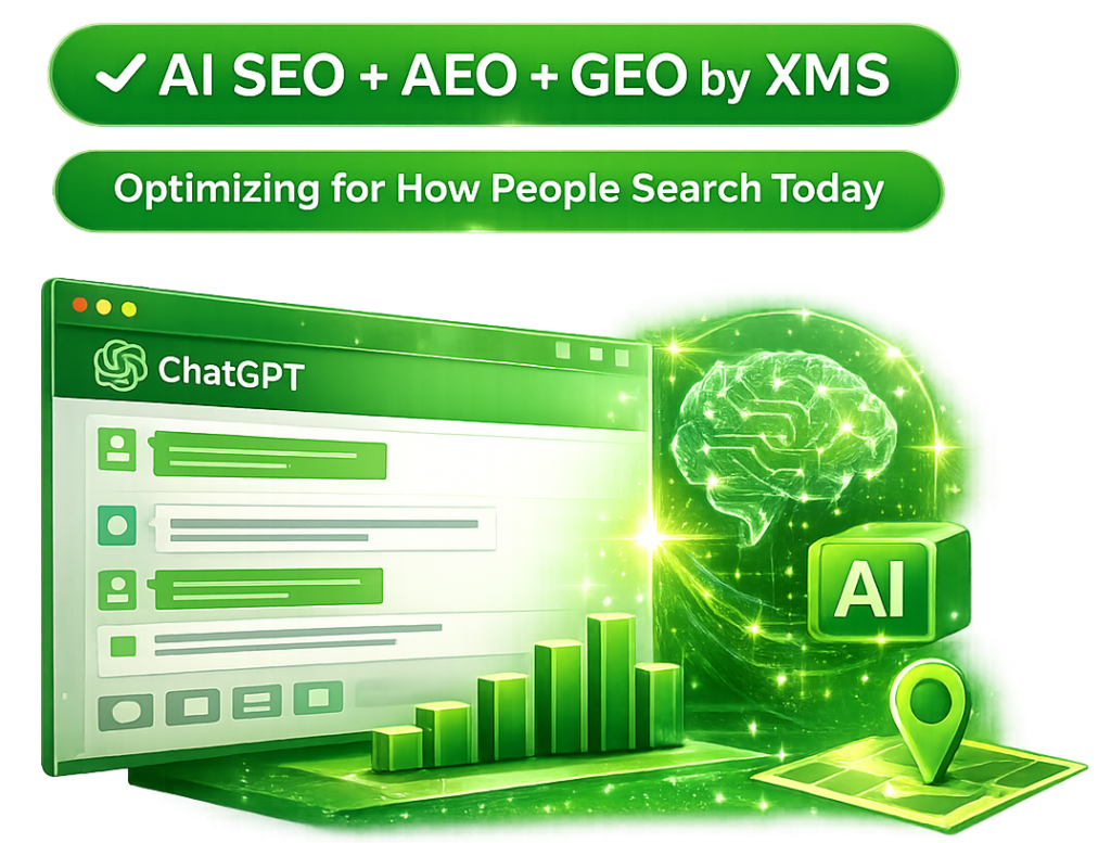 Artificial intelligence marketing dashboard concept with SEO analytics and automation